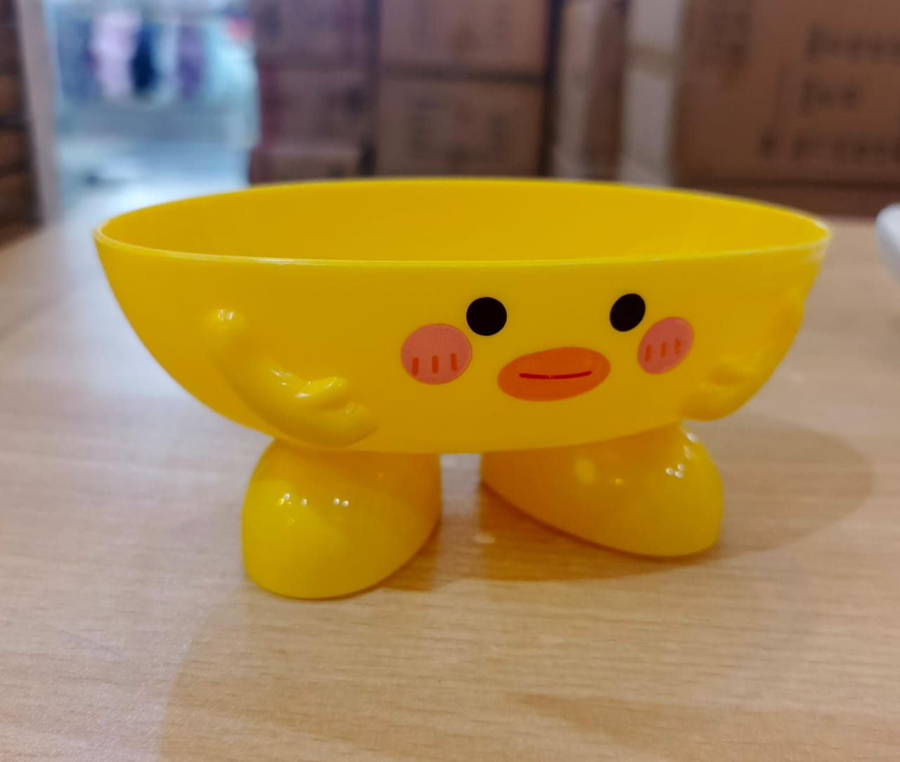 Cute Yellow Cartoon Soap Holder with Legs – Fun Bathroom Accessory