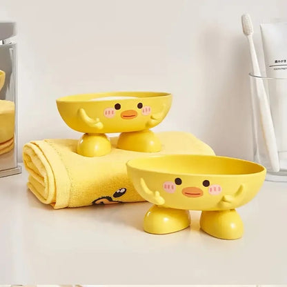 Cute Yellow Cartoon Soap Holder with Legs – Fun Bathroom Accessory